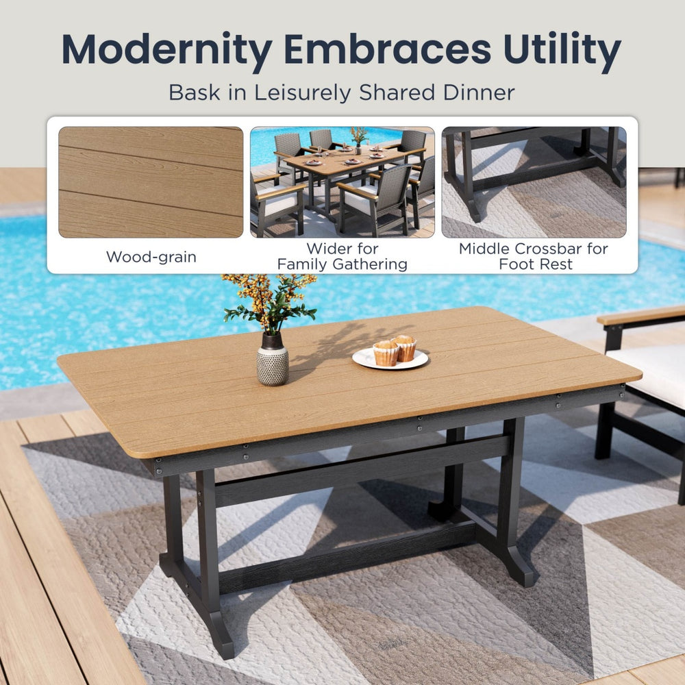 Tranquil 6-Seater HDPE Outdoor Dining Table