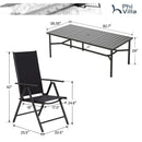 9-Piece Patio Dining Set with Foldable Textilene Chairs Phi Villa