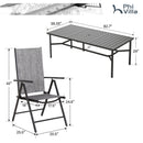9-Piece Patio Dining Set with Foldable Textilene Chairs Phi Villa