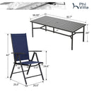 9-Piece Patio Dining Set with Foldable Textilene Chairs Phi Villa