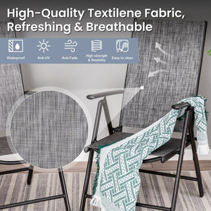 9-Piece Patio Dining Set with Foldable Textilene Chairs Phi Villa
