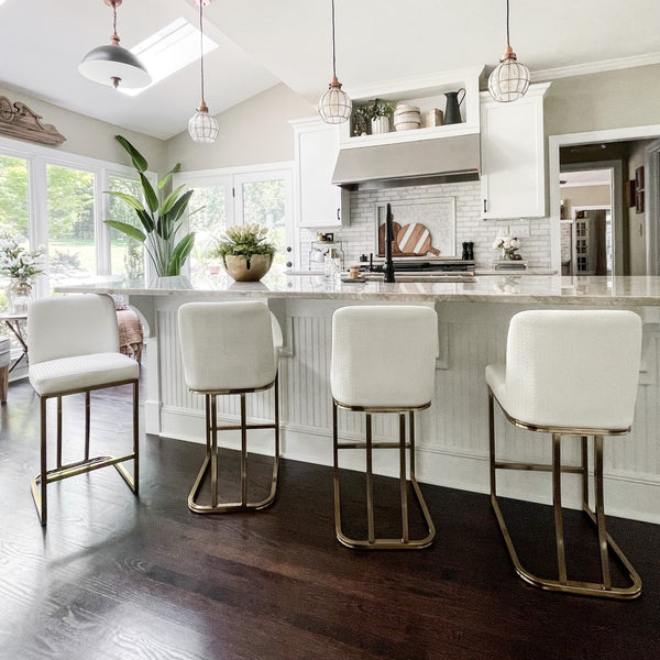 24 Inch Modern PU Leather Counter Stools for Kitchen Island