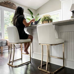 24 Inch Modern PU Leather Counter Stools for Kitchen Island