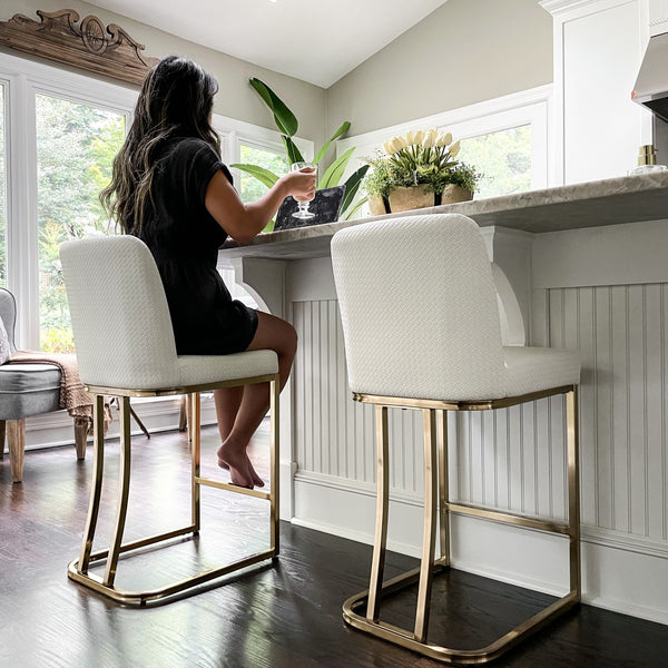 24 Inch Modern PU Leather Counter Stools for Kitchen Island