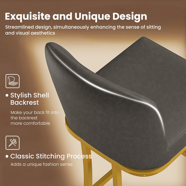 24 Inch Modern PU Leather Counter Stools for Kitchen Island