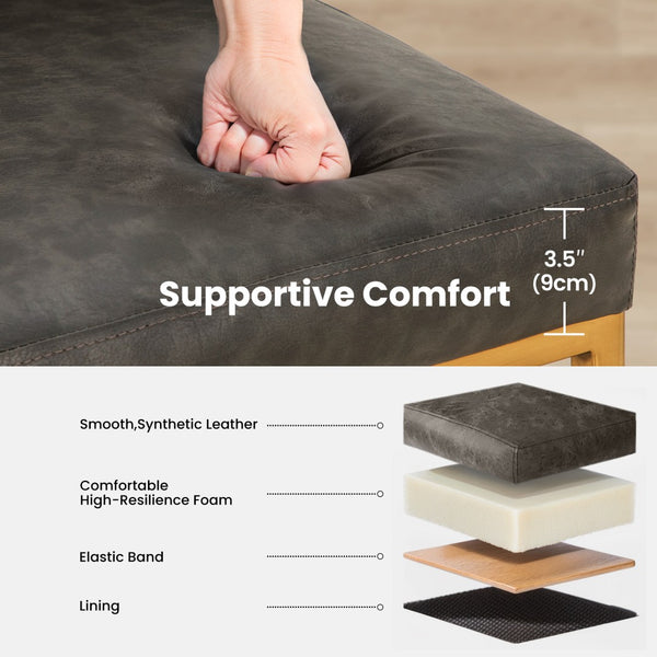 24 Inch Modern PU Leather Counter Stools for Kitchen Island