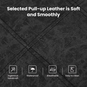 24" PU Leather Saddle Seat Counter Height Bar Stool, Set of 4