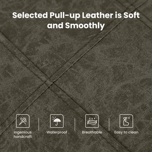 24" PU Leather Saddle Seat Counter Height Bar Stool, Set of 4