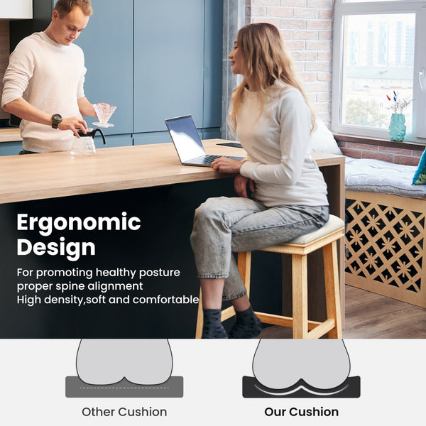 24" Backless Counter Height Bar Stools with Faux Leather Seat, Set of 4
