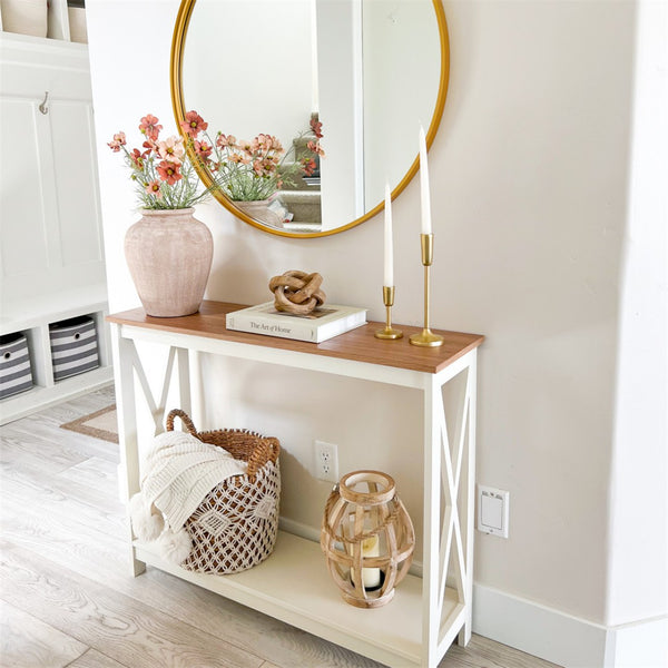 Farmhouse-Inspired Manufactured Wood Coffee Table