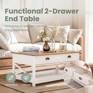 Farmhouse-Inspired Manufactured Wood Coffee Table