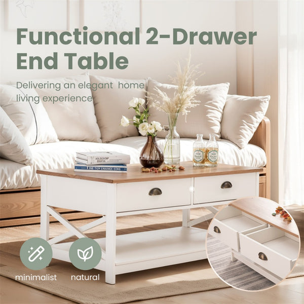 Farmhouse-Inspired Manufactured Wood Coffee Table