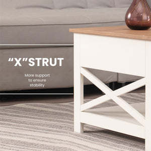 Farmhouse-Inspired Manufactured Wood Coffee Table