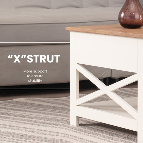 Farmhouse-Inspired Manufactured Wood Coffee Table