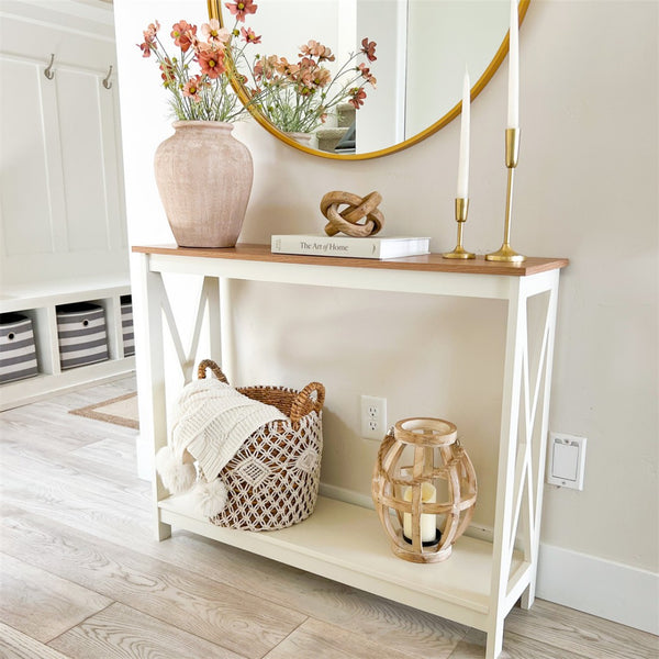 Farmhouse-Inspired Manufactured Wood Coffee Table