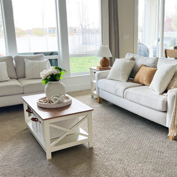 Farmhouse-Inspired Manufactured Wood Coffee Table
