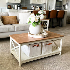 Farmhouse-Inspired Manufactured Wood Coffee Table