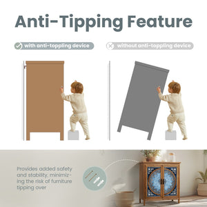 2-Door Retro Carved Accent Cabinet