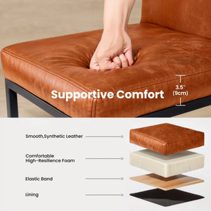 24 Inch Counter Height PU Leather Bar Stool with Backrest