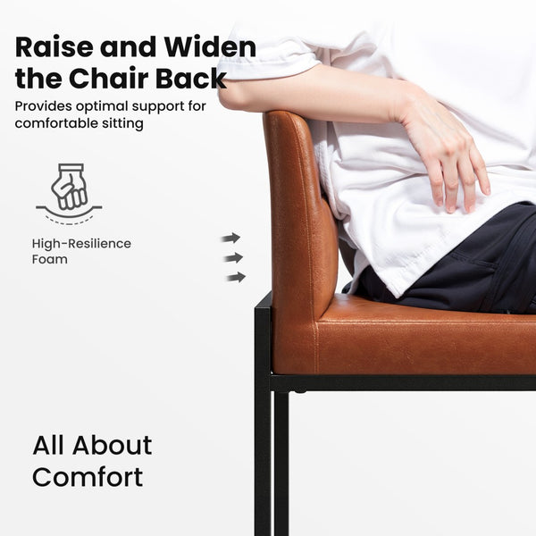 24 Inch Counter Height PU Leather Bar Stool with Backrest