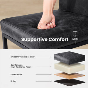 24 Inch Counter Height PU Leather Bar Stool with Backrest
