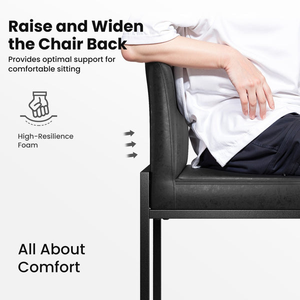 24 Inch Counter Height PU Leather Bar Stool with Backrest