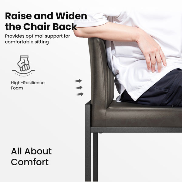 24 Inch Counter Height PU Leather Bar Stool with Backrest