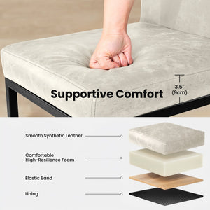 24 Inch Counter Height PU Leather Bar Stool with Backrest
