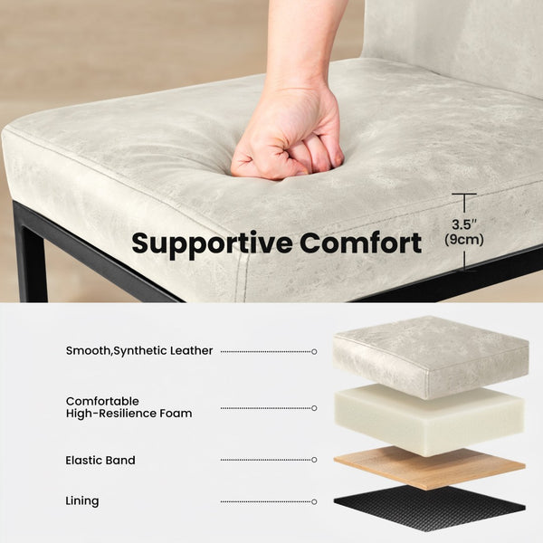 24 Inch Counter Height PU Leather Bar Stool with Backrest