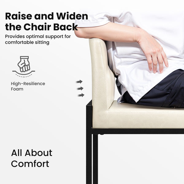 24 Inch Counter Height PU Leather Bar Stool with Backrest