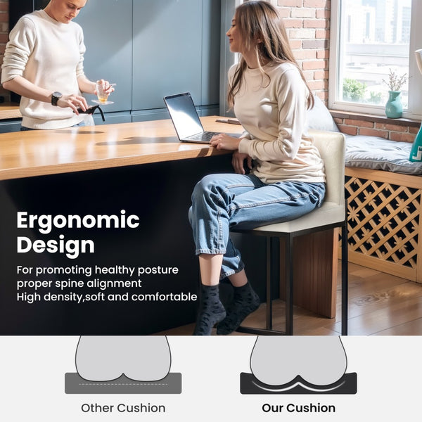 24 Inch Counter Height PU Leather Bar Stool with Backrest