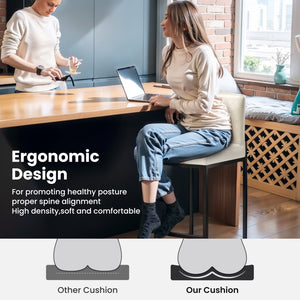 24 Inch Counter Height PU Leather Bar Stool with Backrest