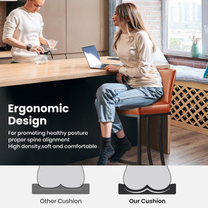 24" Modern Square PU Leather Counter Stool with Metal Frame, Set of 4