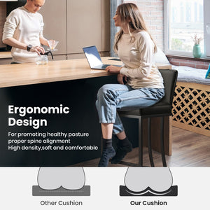 24" Modern Square PU Leather Counter Stool with Metal Frame, Set of 4