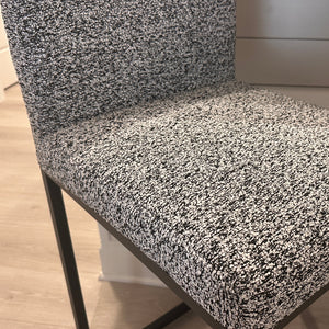 24 Inch Counter Height Bar Stool Chenille Upholstered with Backrest- Set of 4