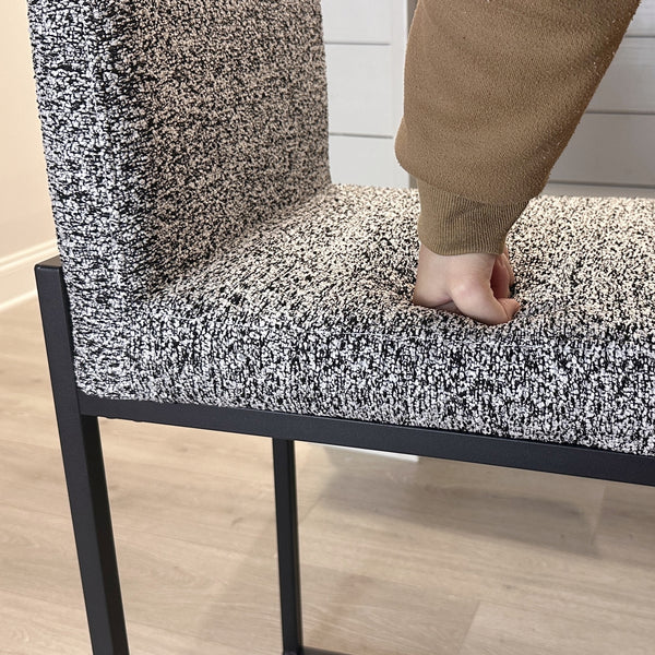 24 Inch Counter Height Bar Stool Chenille Upholstered with Backrest- Set of 4
