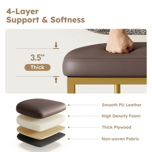 24" Modern PU and Chenille Counter Height Bar Stool, Set of 4