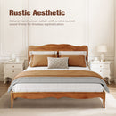 Phi Villa Classic Style Wooden Bed Frame with Rattan Headboard