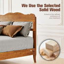 Phi Villa Classic Style Wooden Bed Frame with Rattan Headboard