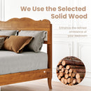 Phi Villa Classic Style Wooden Bed Frame with Rattan Headboard