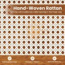 Phi Villa Classic Style Wooden Bed Frame with Rattan Headboard