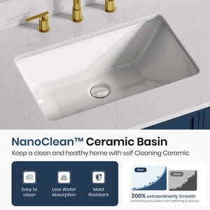 48 Inch Bathroom Vanity with Sink Fully Assembled Marble Top Cabinet