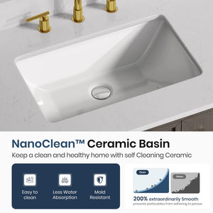 Modern Fully Assembled Double Sink Bathroom Vanity with Marble Top