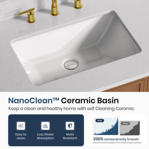 Modern Fully Assembled Double Sink Bathroom Vanity with Marble Top