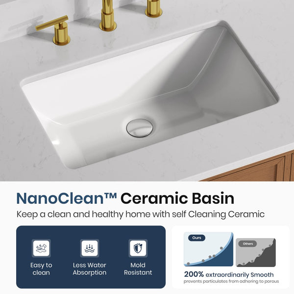 Modern Fully Assembled Double Sink Bathroom Vanity with Marble Top