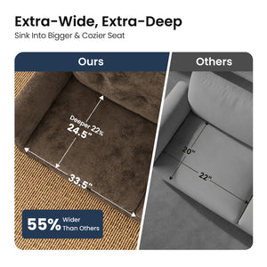 Charleston Velvet-Chenille L-Shaped Living Room Couch with Ottoman