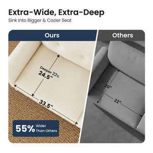 Charleston Velvet-Chenille U-Shaped Living Room Couch with Ottoman