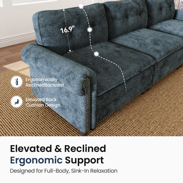 Charleston Velvet-Chenille Living Room Couch Large Set