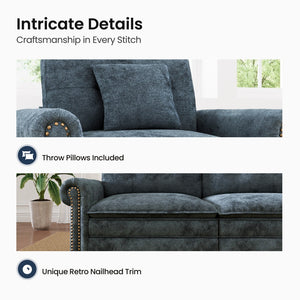 Charleston Velvet-Chenille Living Room Couch Large Set