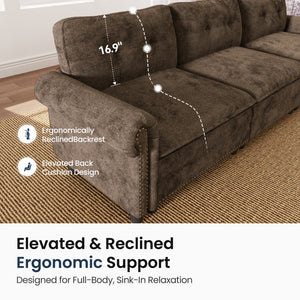 Charleston Velvet-Chenille Living Room Couch Large Set